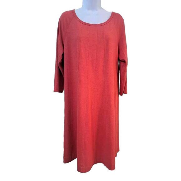 J. Jill Dresses & Skirts - J. Jill Pullover Shirt Dress Sz L Long Sleeves Cotton Structured Salmon Comfort